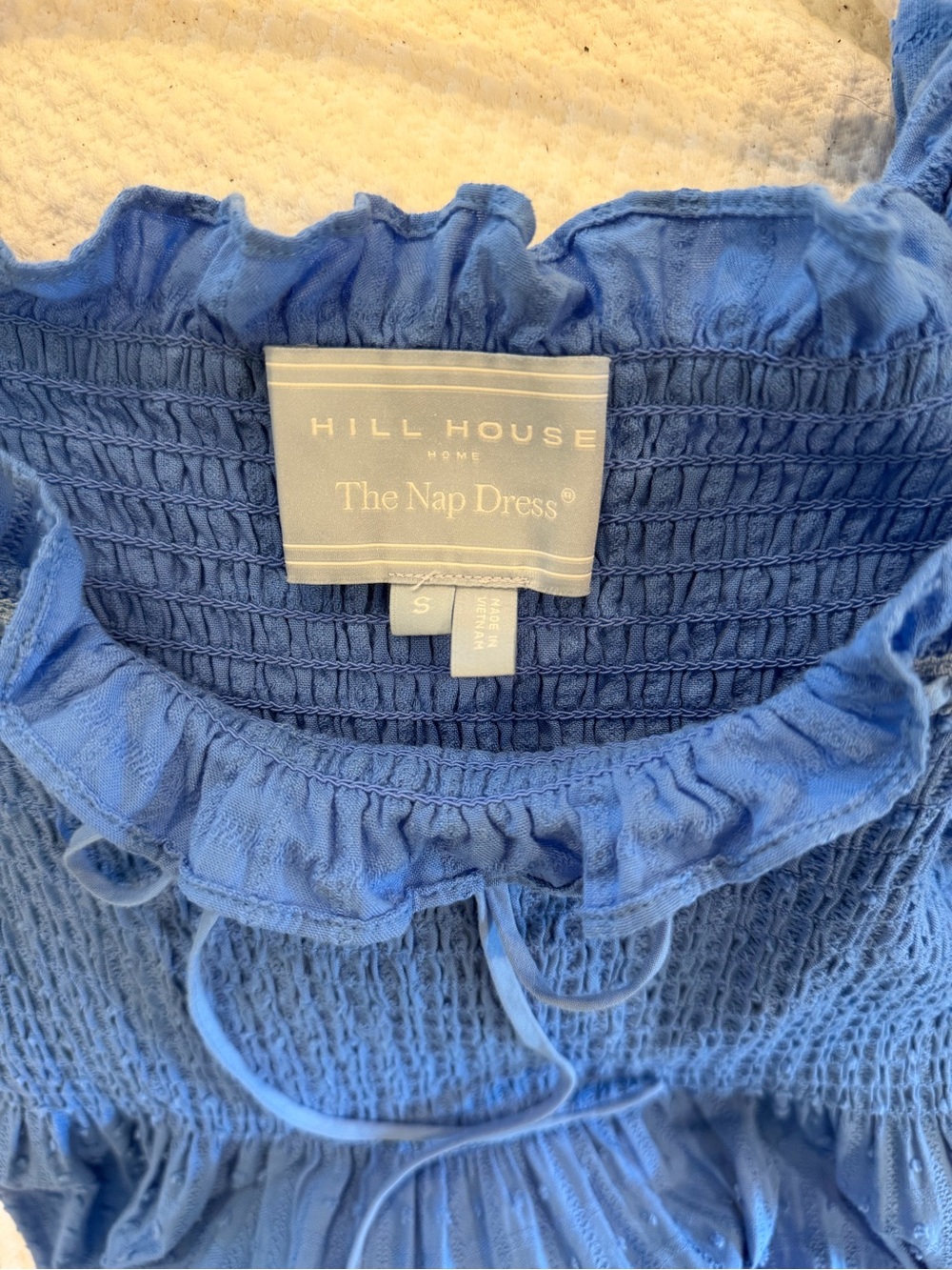 HILL HOUSE SCARLETT NAP DRESS IN HYDRANGEA BLUE CLIP DOT - Picture 7 of 7